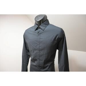 Express Performance Dress Shirt Extra Slim Black Wicking Stretch Mens Medium